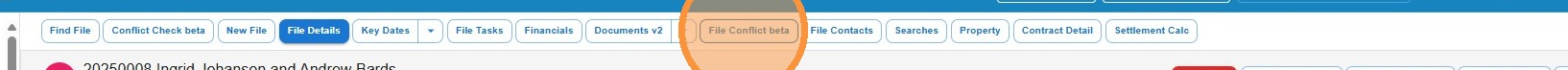 File Conflict beta tab in the file navigation bar